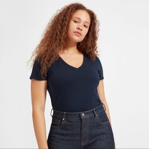 Everlane Cotton V-Neck Navy
